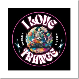 TRANCE  - I Love Trance Cat (White/Pink) Posters and Art